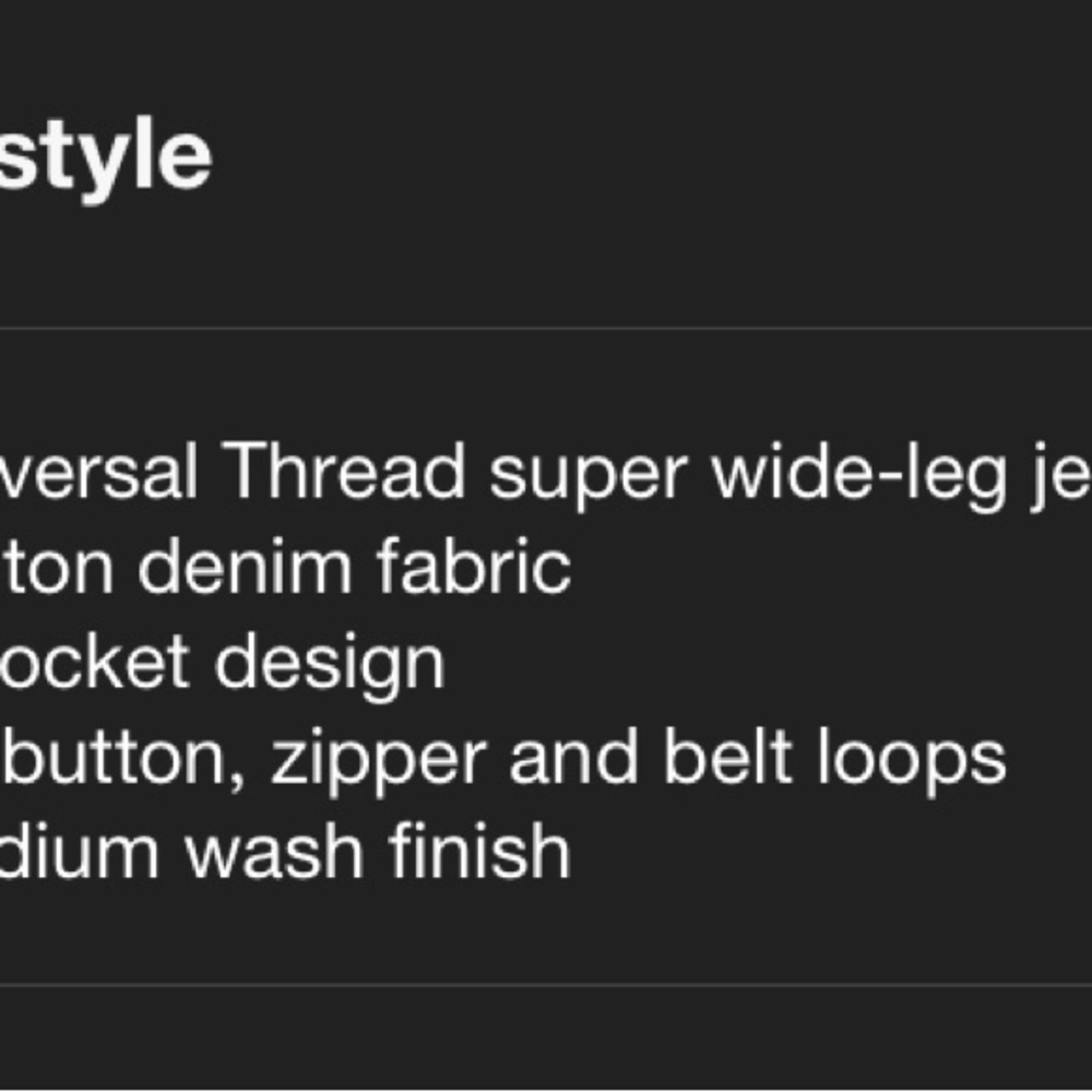 New Universal Thread Super Wide Leg Jeans size 17 regular - Picture 4 of 7